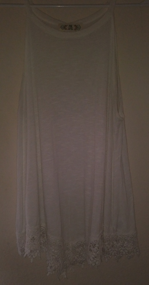 Flowy Halter Tank w/ Lacey Trim